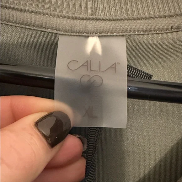 CALIA Women's Soft Scuba Mock Neck 1/4 Zip Muted Green NWT - Picture 4 of 11